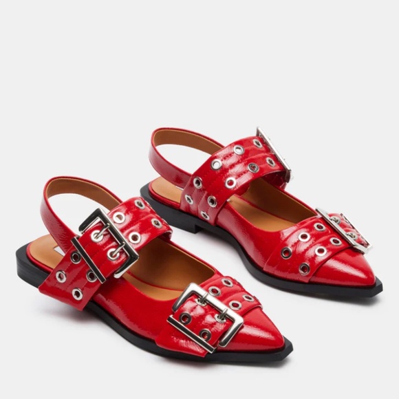 Steve Madden Graya Red Patent Slingback Flat - 10 - Picture 2 of 8